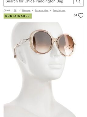 Chloé Oversized Round Sunglasses in Blush Peach Gradient